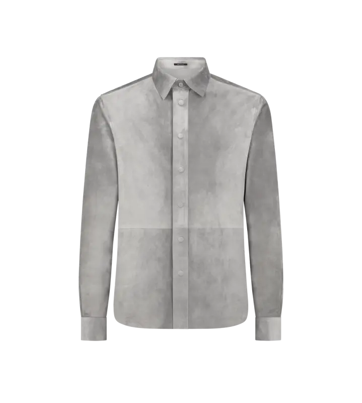 CASHMERE SUEDE SHIRT DARK STEEL GREY online